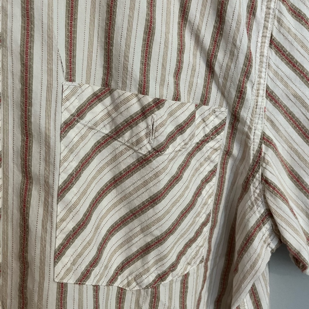 The North Face Mens Shirt White Brown Red Grey Striped 100% Cotton‎ Size M - Picture 3 of 4